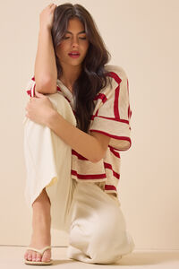 Dylan Striped V-Neck Top Detail 2 - Altar'd State