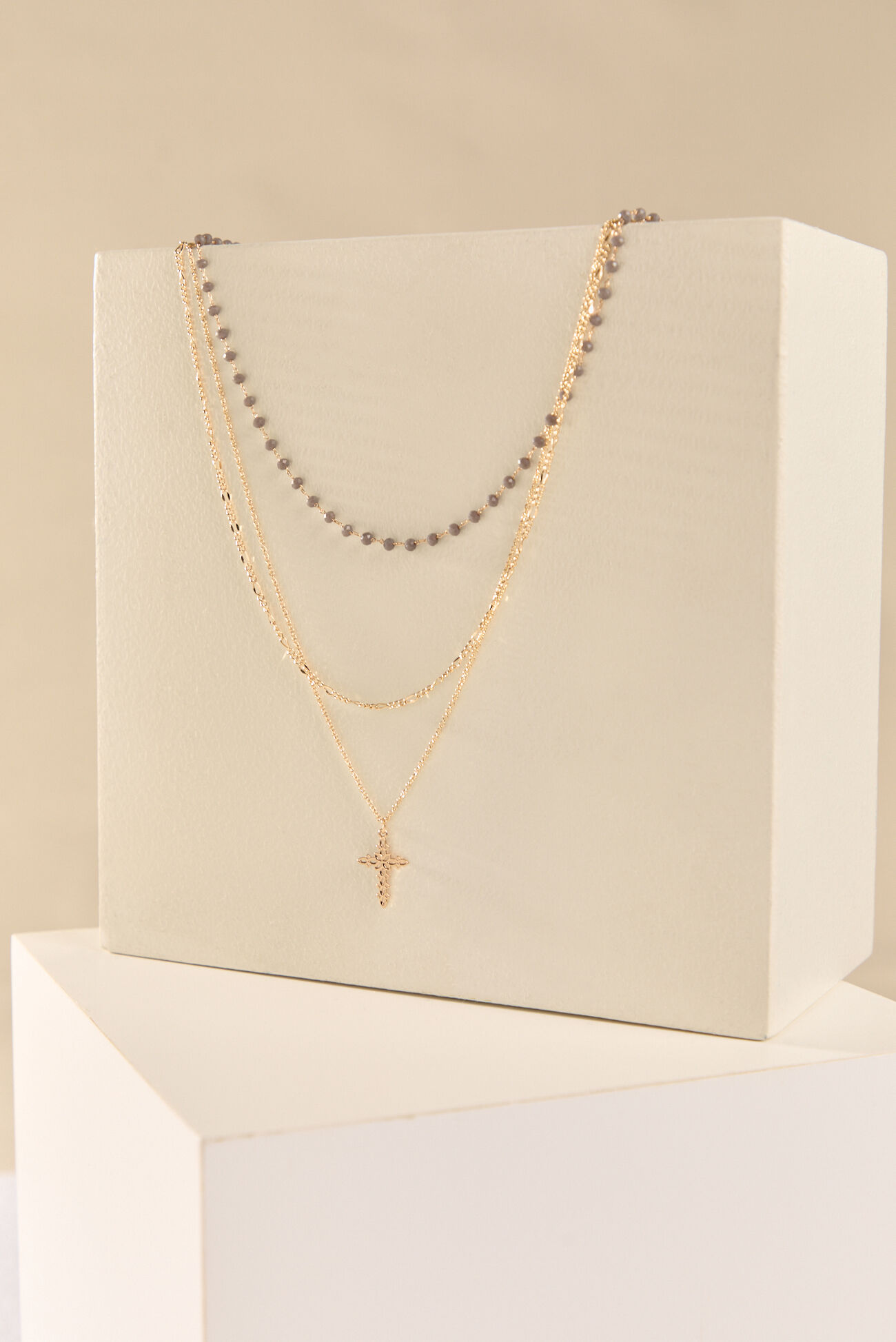 Layered Wire Cross Necklace