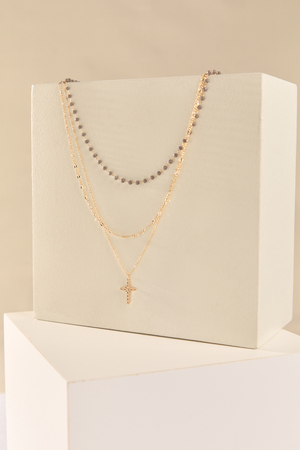 Layered Wire Cross Necklace - Altar'd State - 