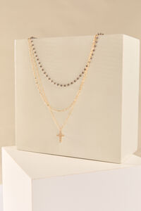 Layered Wire Cross Necklace - Altar'd State
