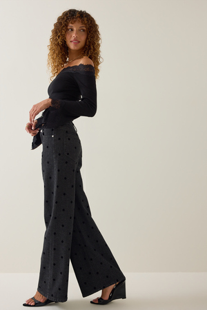 Josie Polka Dot Wide Leg Jean - Altar'd State