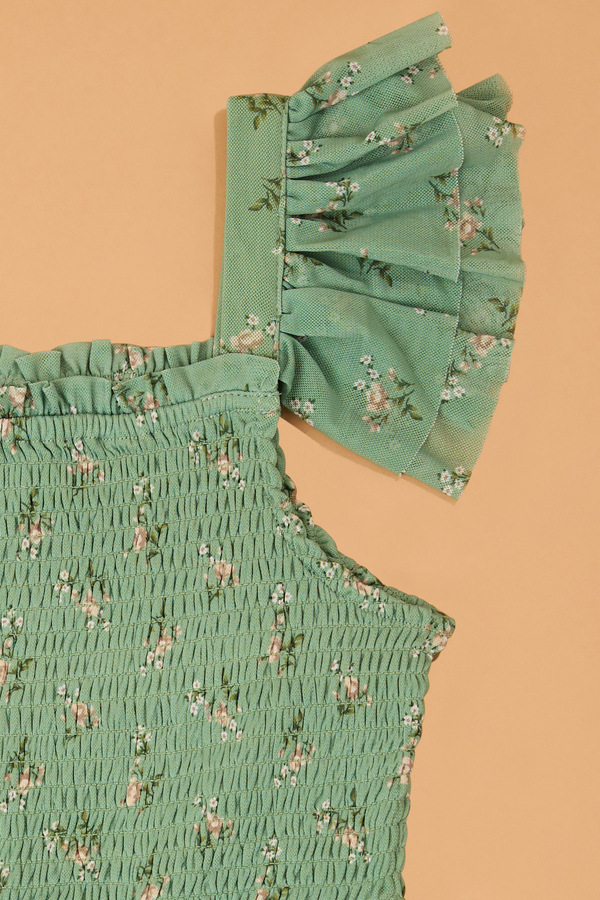 Suzanne Mesh Floral Midi Dress Detail 2 - Altar'd State