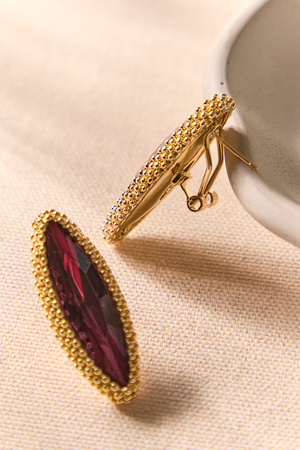 Burgundy Marquise Statement Earrings - Altar'd State - 
