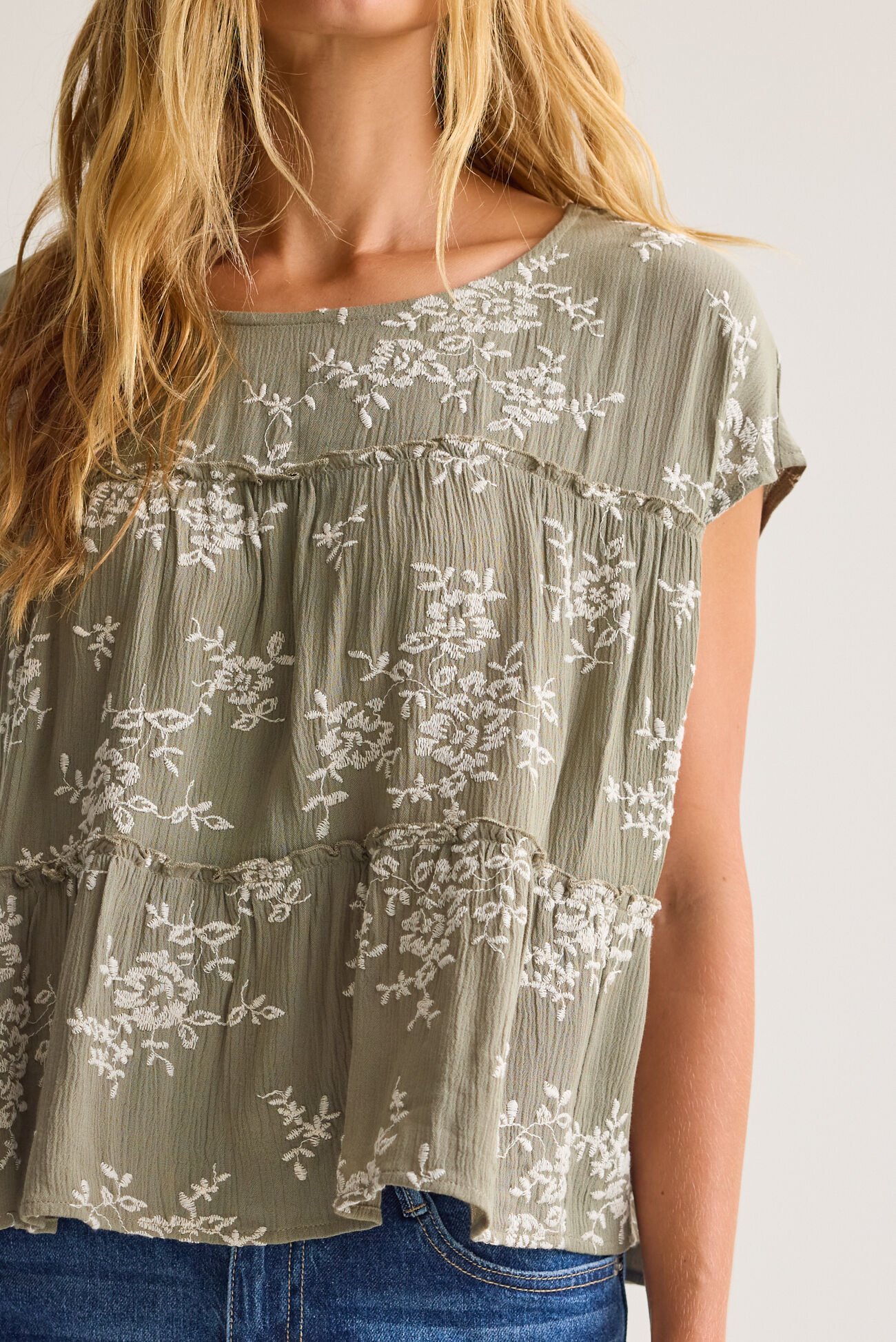 Blythe Embroidered Babydoll Top