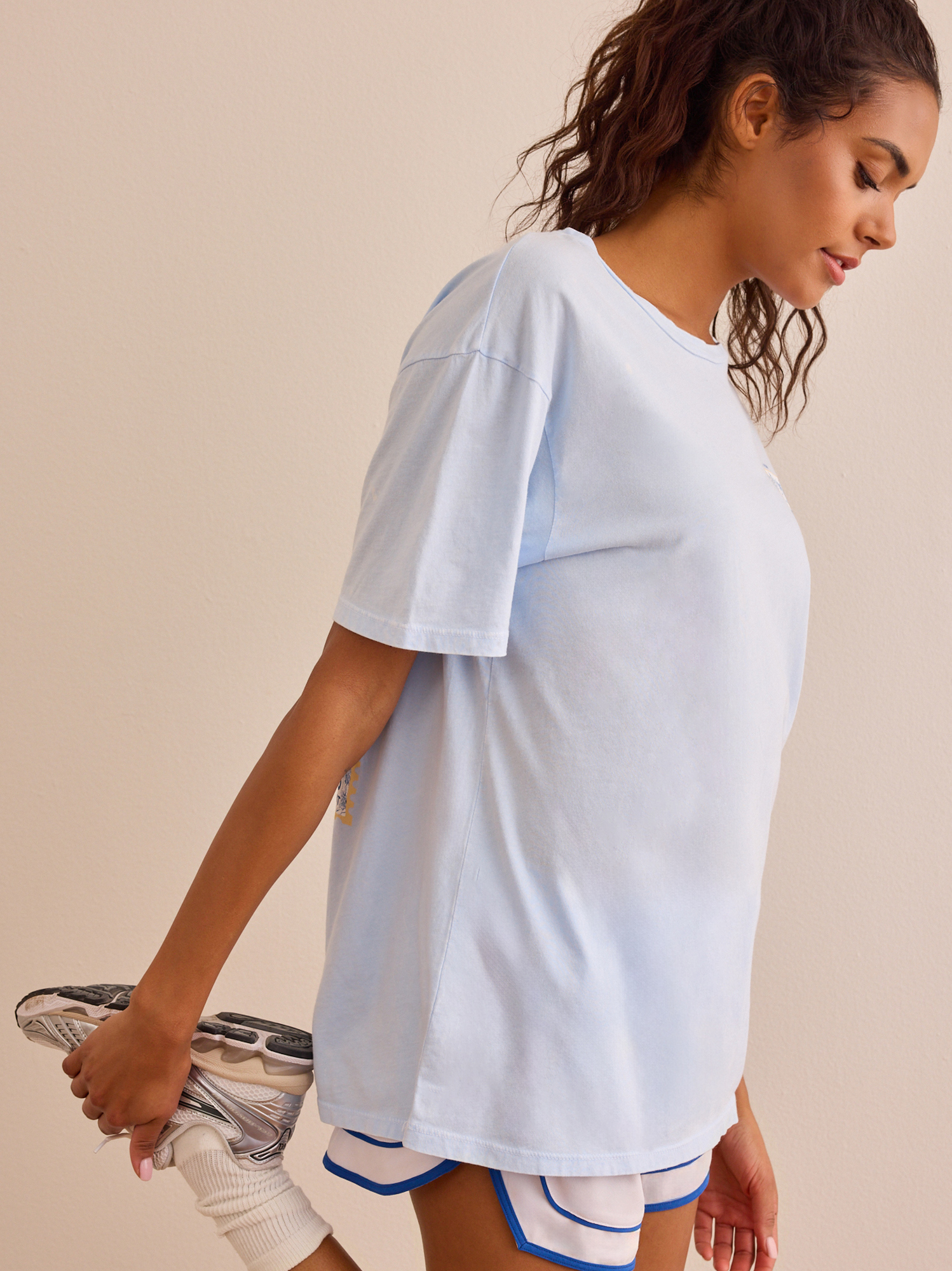 Mayte Postcard Graphic Tee in Blue | AS Revival
