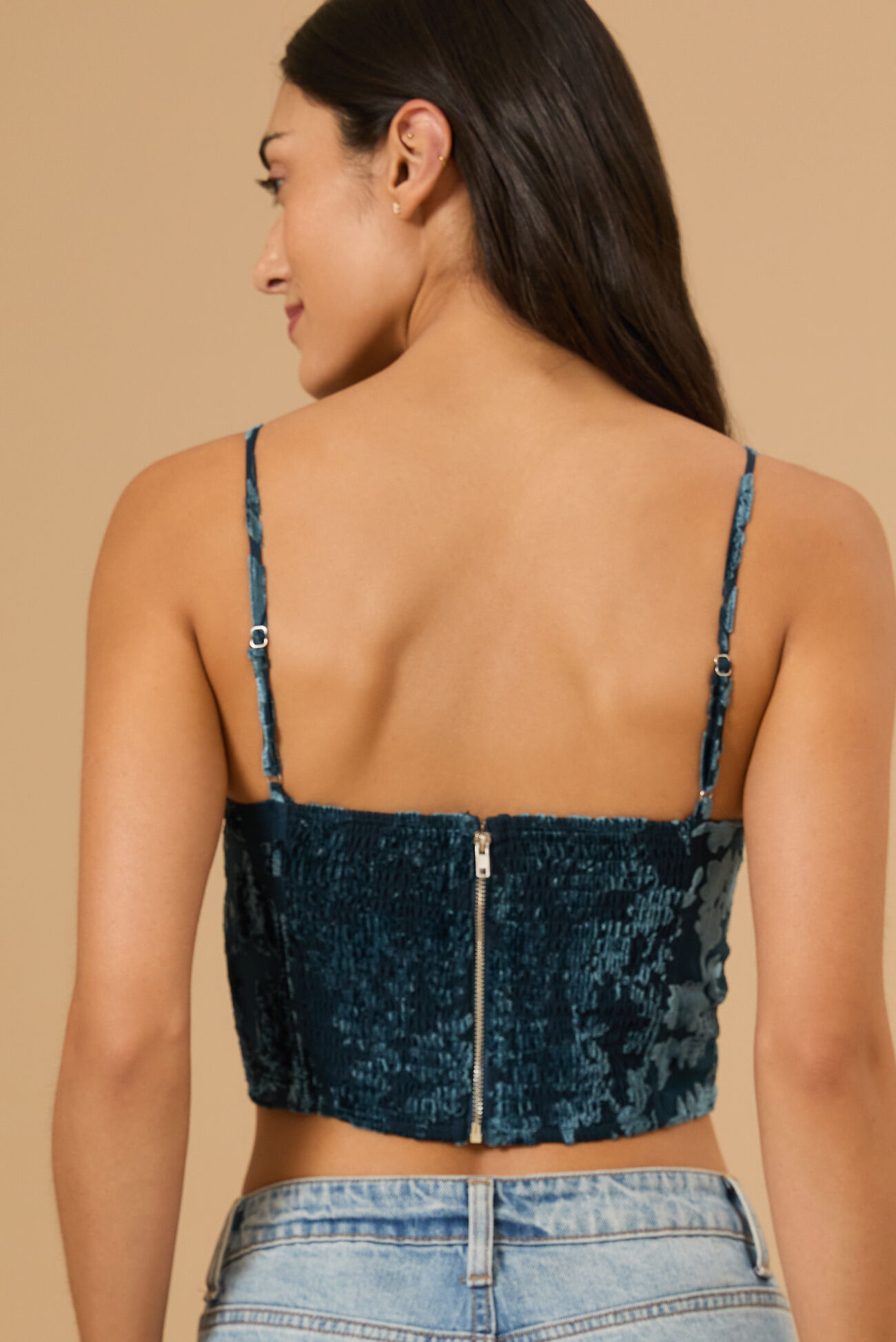 Allegra Velvet Corset Tank