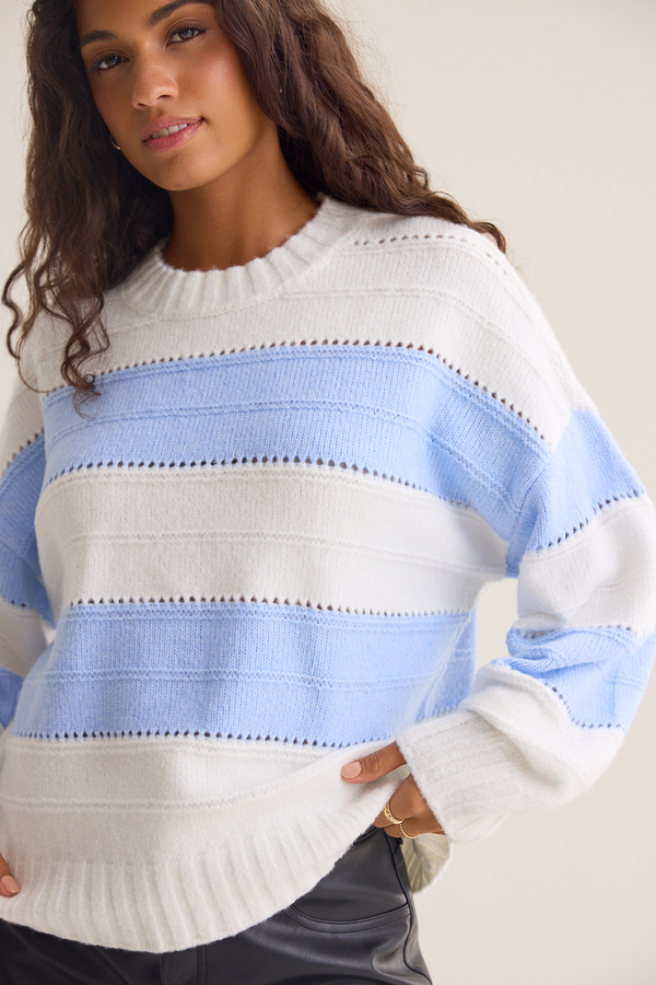 Aurelia Striped Crew Sweater Detail 5 - Altar'd State
