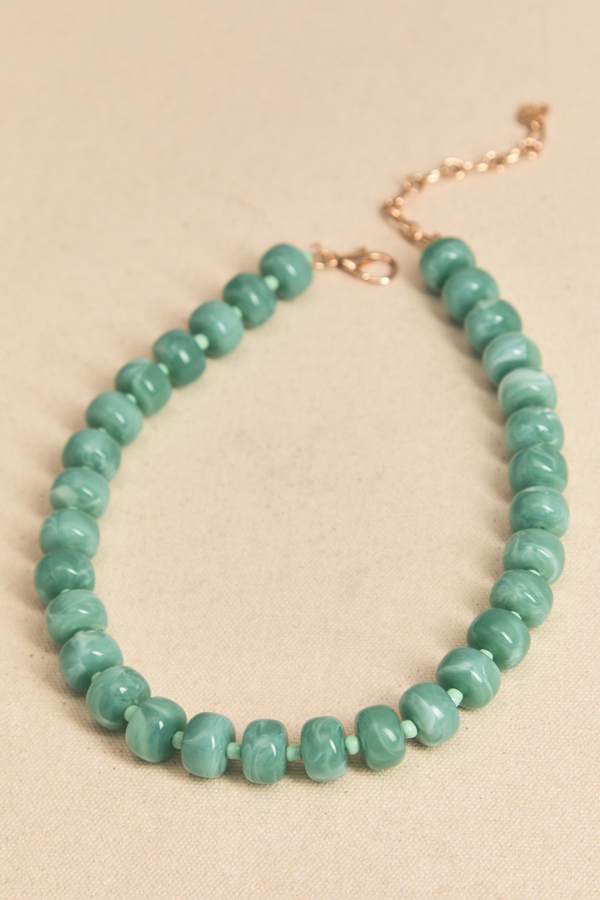Lily Beaded Blue Necklace - Altar'd State