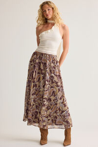 Janet Paisley Midi Skirt Detail 3 - Altar'd State