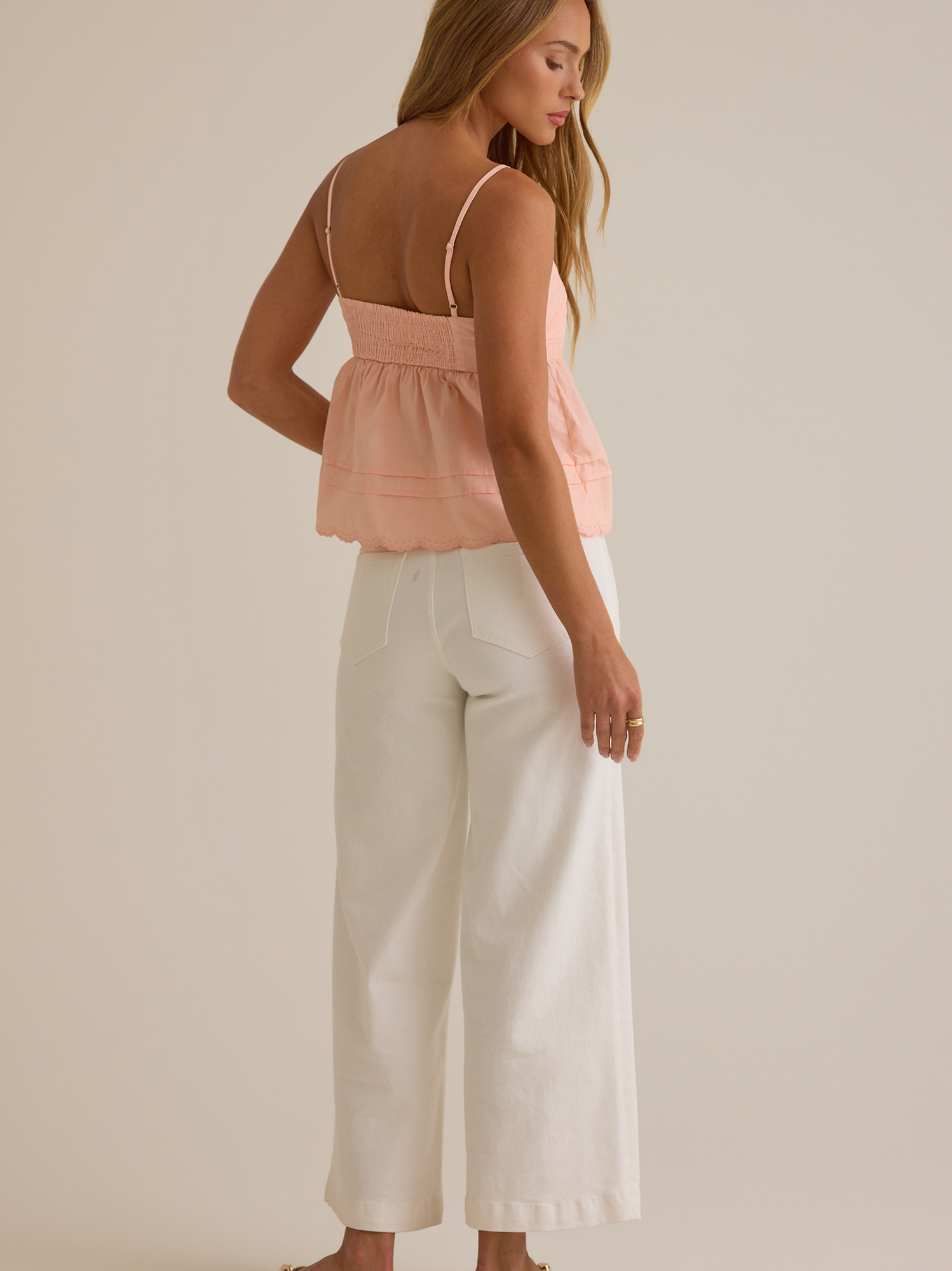 Elliot Embroidered Tank Top in Peach | Altar'd State