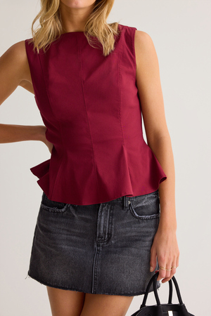 Vanessa Peplum Boatneck Top - Altar'd State - 