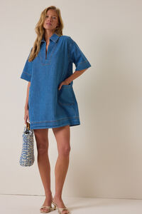 Maya Denim V-Neck Dress - Altar'd State