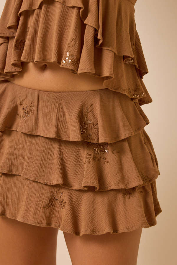Miley Embroidered Ruffle Skirt Detail 6 - Altar'd State