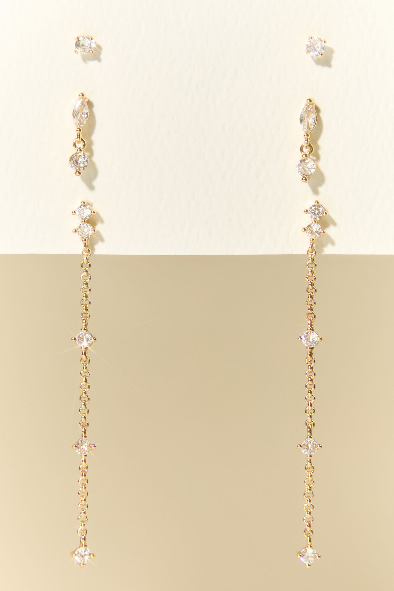 Tessa 18k Gold 3 Pack Earring Set
