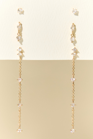 Tessa 18k Gold 3 Pack Earring Set - Altar'd State - 