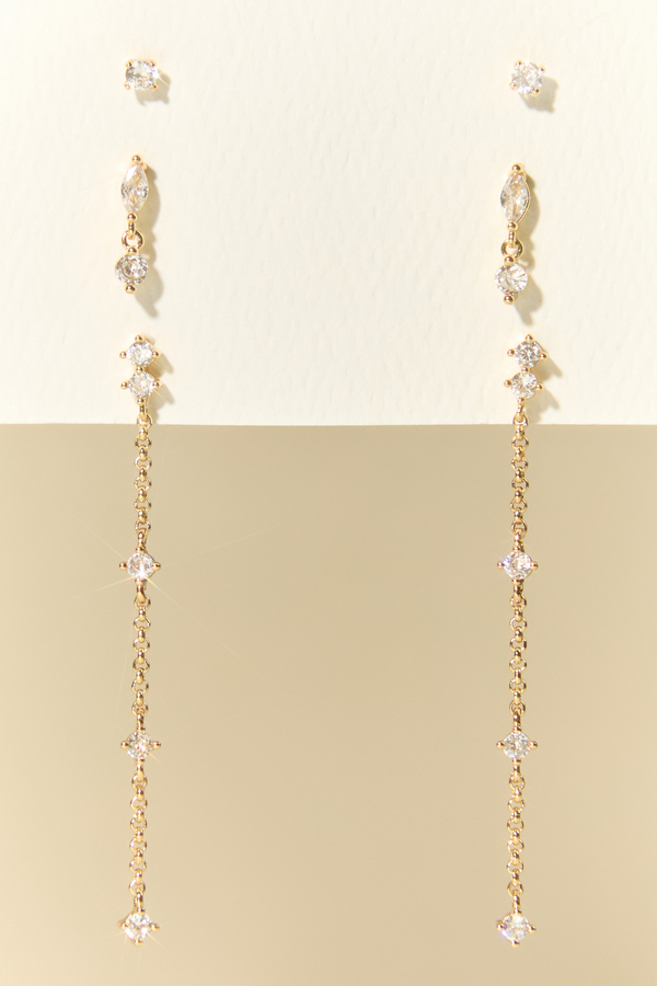 Tessa 18k Gold 3 Pack Earring Set - Altar'd State