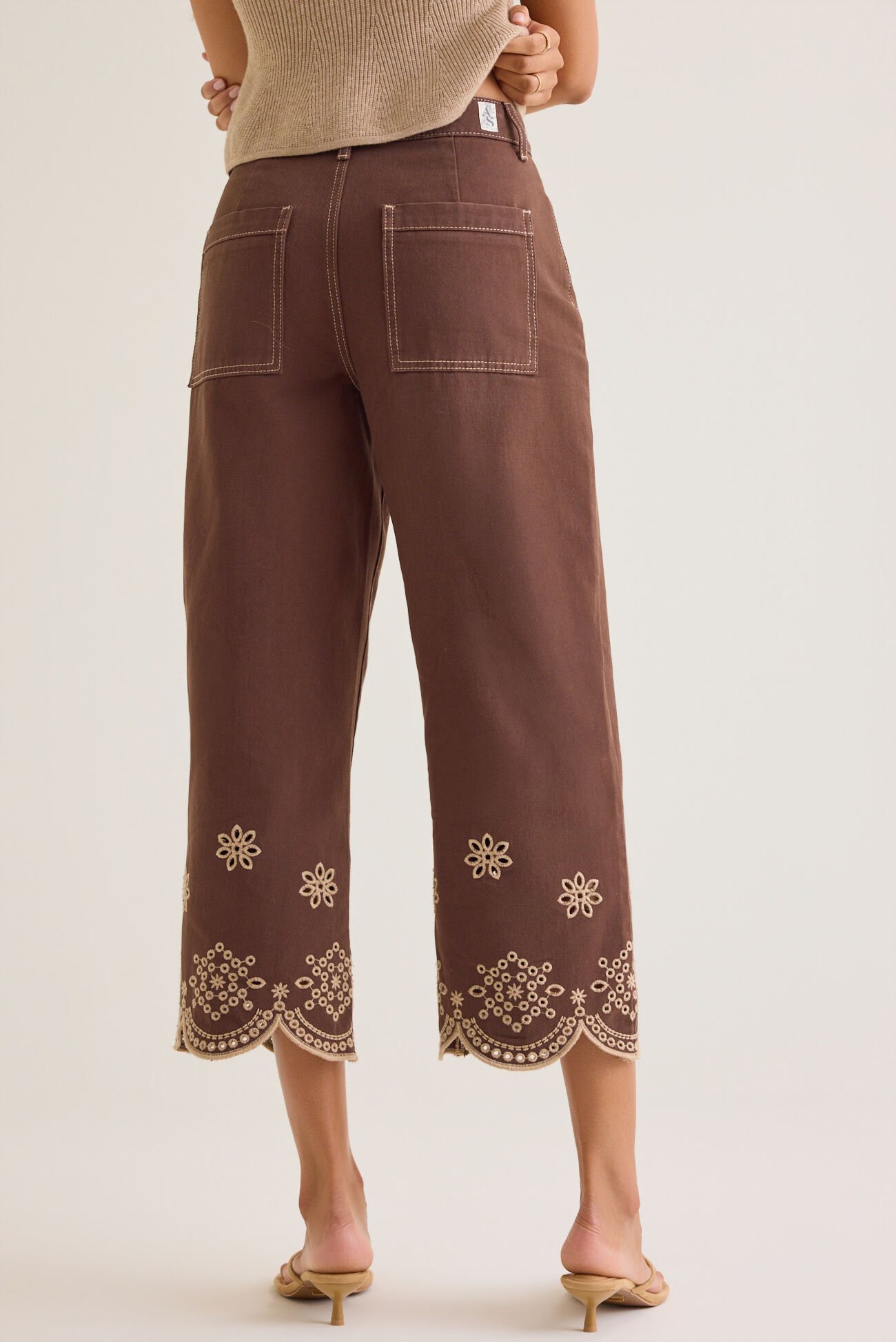Natalee Embroidered Eyelet Jeans