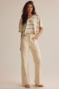 Dylan Striped V-Neck Top - Altar'd State