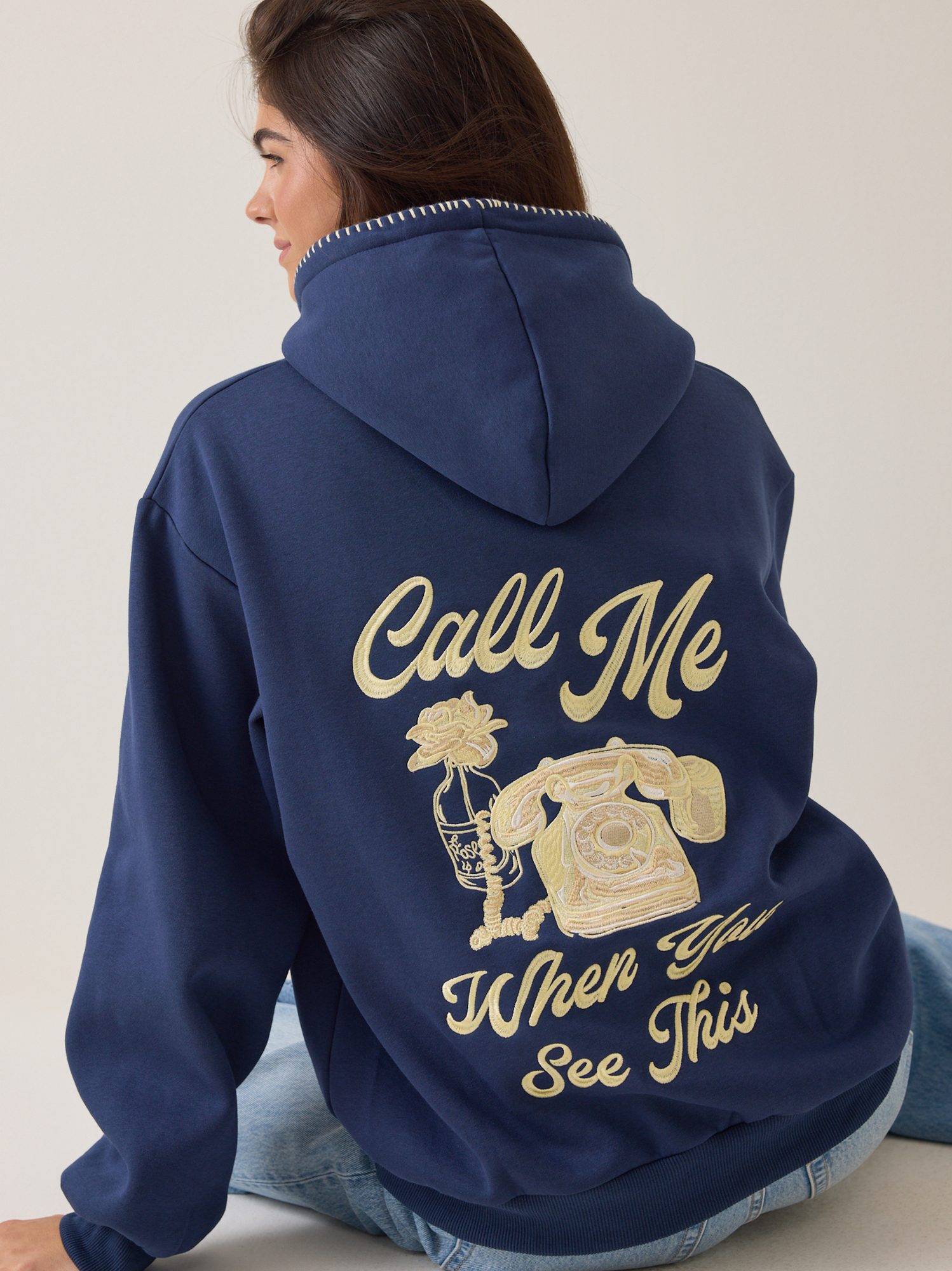 Call Me When You See This Hoodie in Navy Blue I Altar'd State