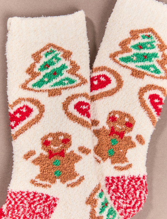 Gingerbread Fuzzy Socks Detail 2 - Altar'd State