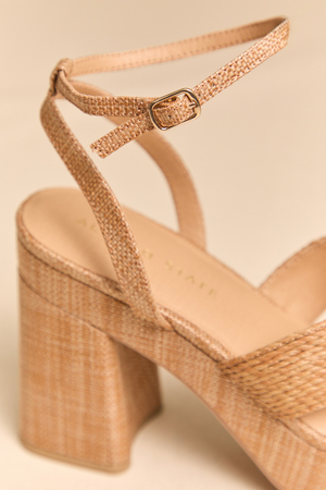 Loretta Raffia H-Band Platform Heel - Altar'd State - 