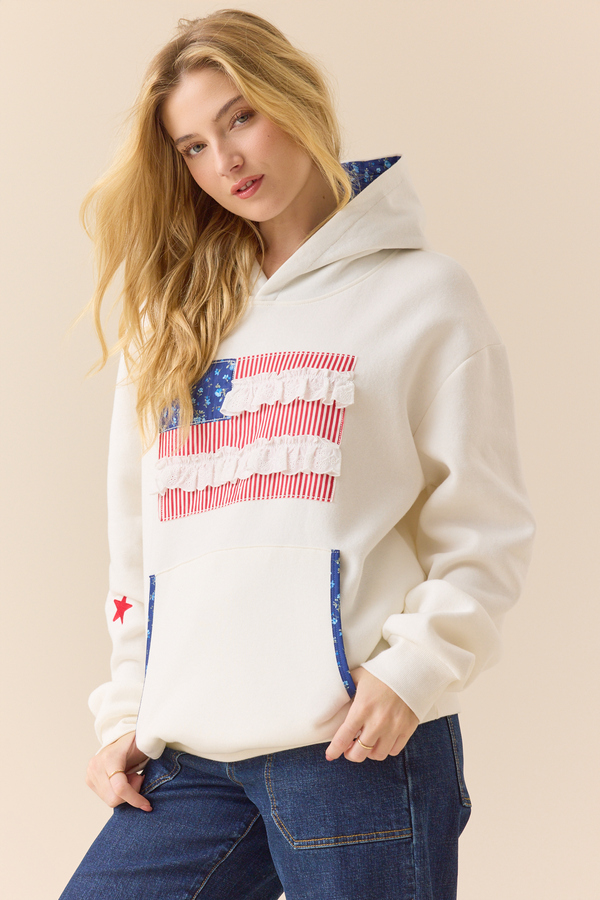 Americana Darling Hoodie Detail 3 - Altar'd State