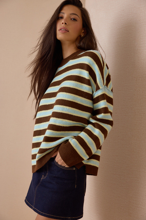 Crosby Striped Knit Sweater - Altar'd State - 