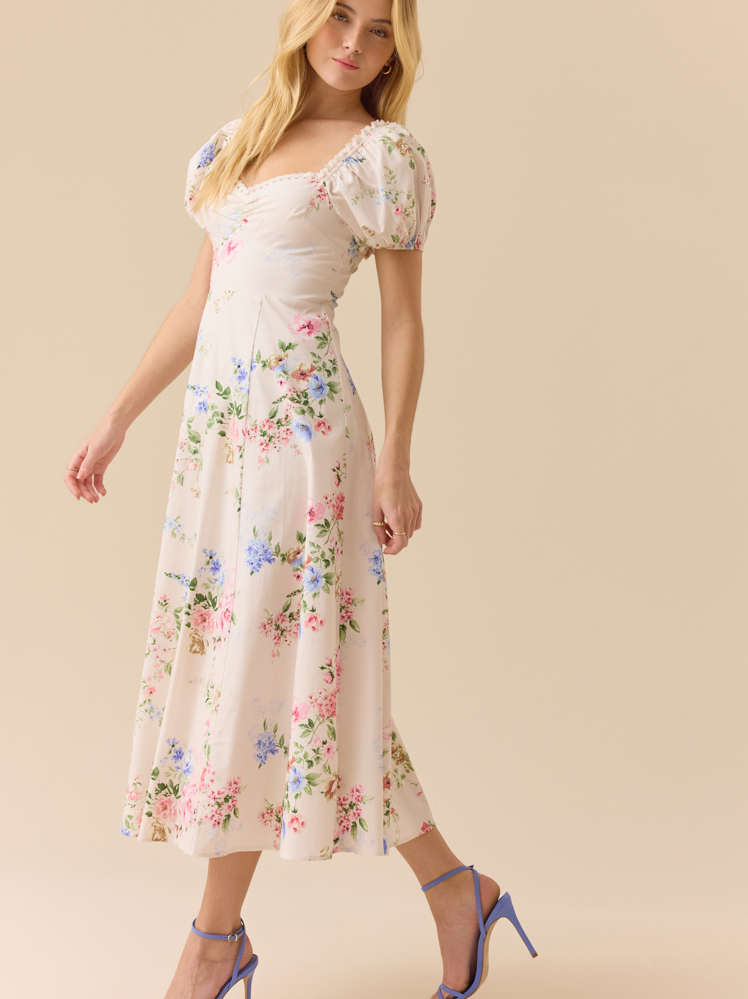 chinese dress ladies Katherine Maxi Dress  Cream & Rust Floral