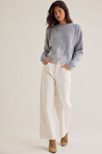 Athena Lace Trim Sweater - Altar'd State