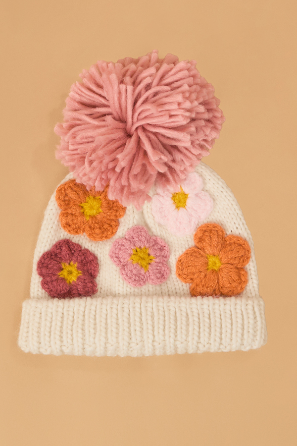 Floral Chunky Pom Beanie - Altar'd State