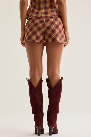 Lizzie Plaid Mini Skort Set - Altar'd State - 