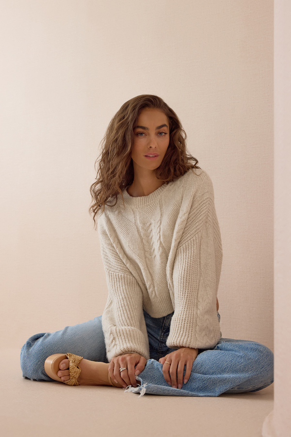 Berkley Cable Knit Sweater Detail 5 - Altar'd State