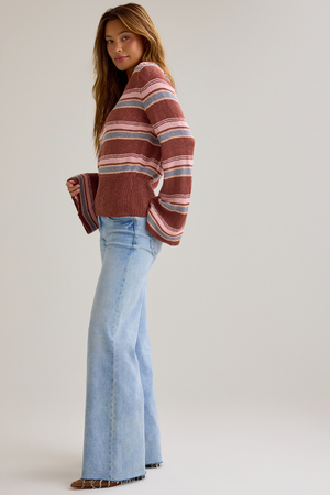 Tammy Stripe Off Shoulder Sweater - Altar'd State