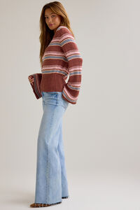 Tammy Stripe Off Shoulder Sweater Detail 4 - Altar'd State