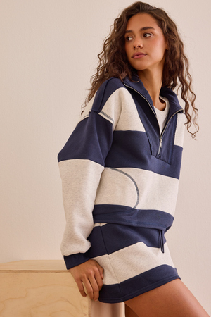 Overtime Striped Pullover - Altar'd State - 