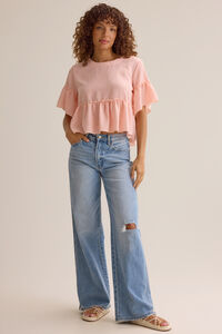 Carolina Stripe Ruffle Top - Altar'd State