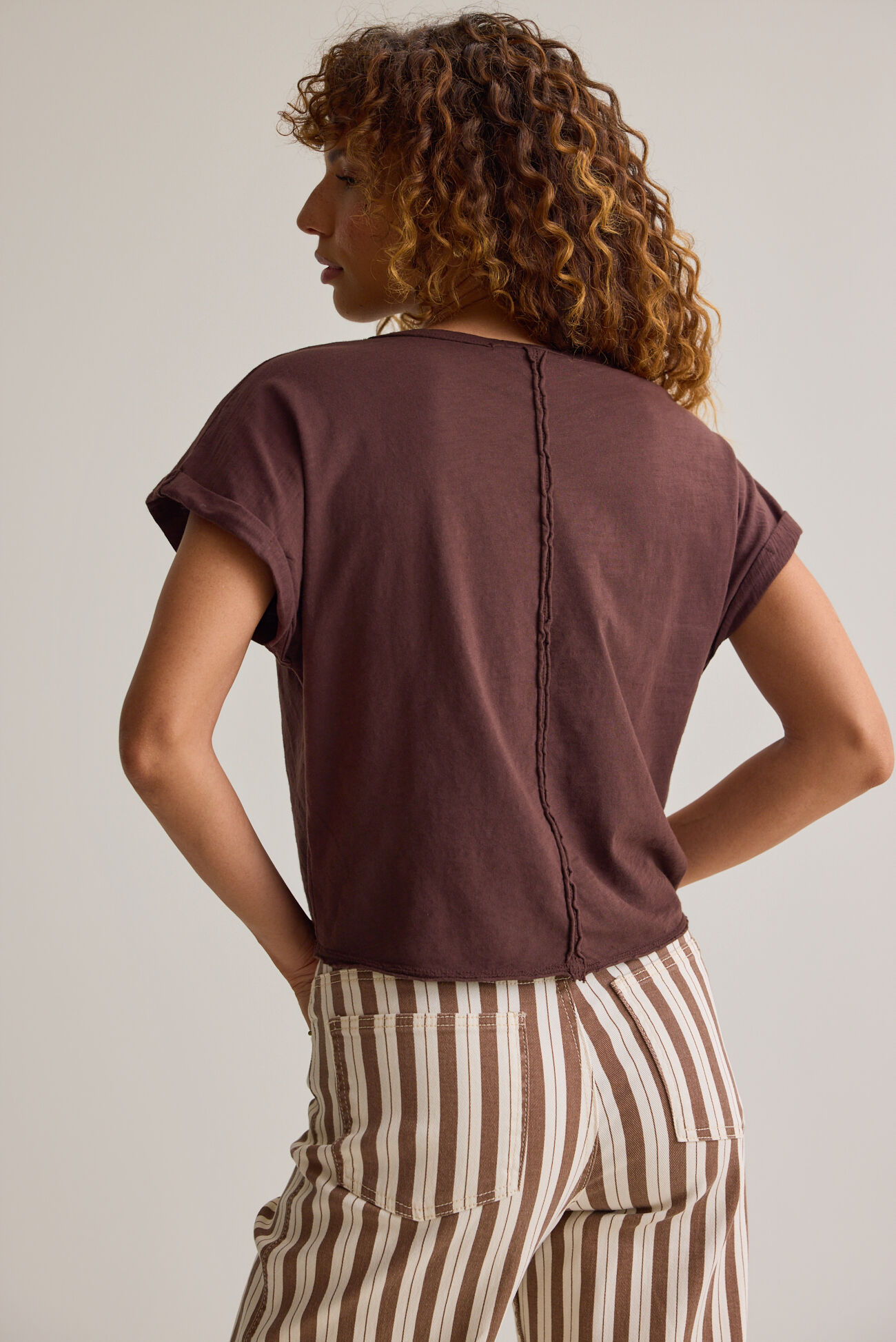 Demi Slub Roll Sleeve Tee