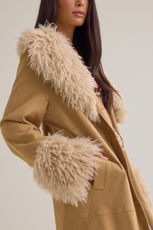 Jaylee Suede Fur Trim Jacket Detail 5 - Altar'd State