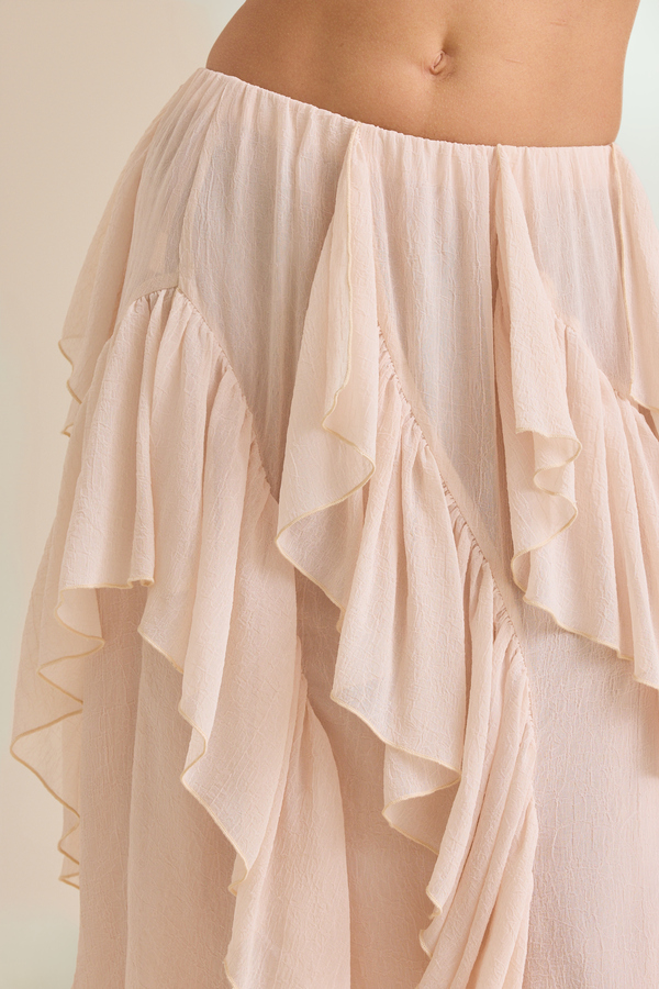 Atlas Ruffle Midi Skirt Detail 3 - Altar'd State