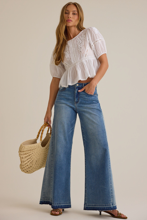 Drew Puff Sleeve Embroidered Top - Altar'd State