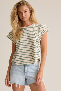 Cressida Stripe Rib Raglan Top Detail 3 - Altar'd State