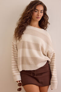 End Zone Striped Sweater - Altar'd State
