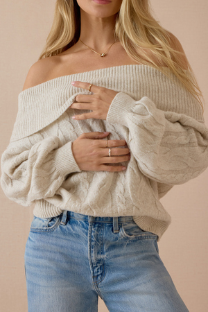 Banks Cable Fold Over Sweater - Altar'd State