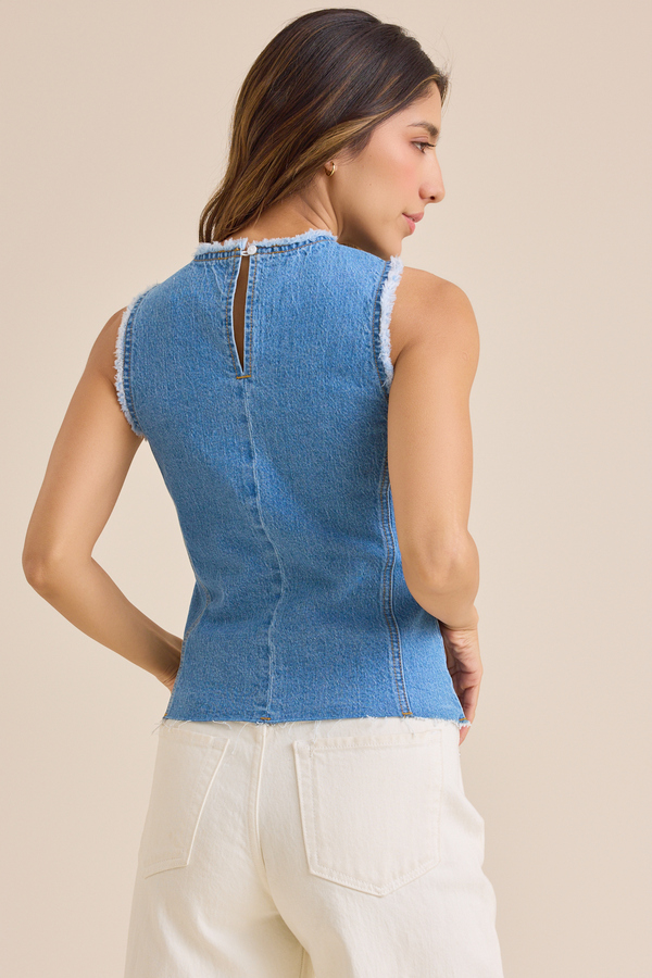 Jolene Denim Top Detail 6 - Altar'd State