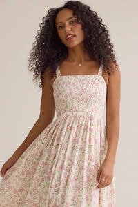 Thea Smocked Floral Midi Mama Dress Detail 3 - Altar'd State