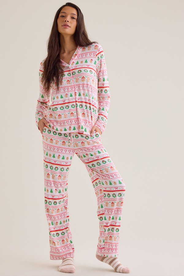 Mama Gingerbread Fair Isle Long Sleeve Lounge Set - Altar'd State