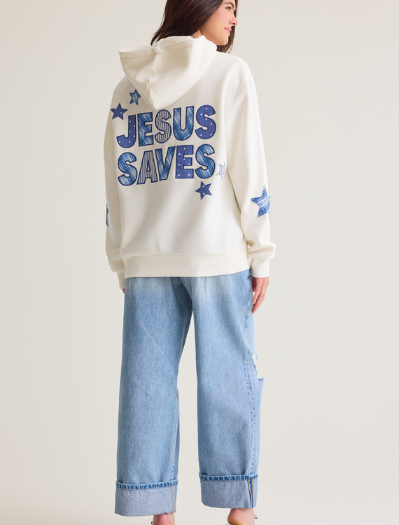 Jesus Saves Hoodie Detail 2 - Altar'd State