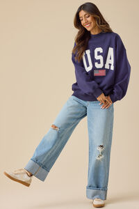 USA Embroidered Mock Neck - Altar'd State