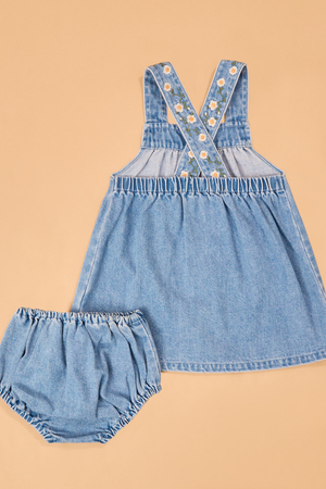 Lorelai Embroidered Denim Dress - Altar'd State - 