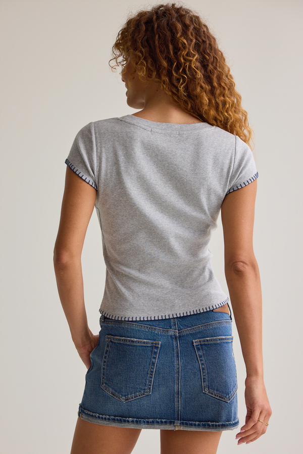 Isabelle Stitched Baby Tee Detail 4 - Altar'd State